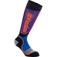 CALZINI CROSS BAMBINO ALPINESTARS YOUTH MX PLUS NERO/VIOLA/ARANCIONE