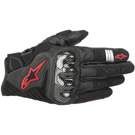 GUANTI MOTO PELLE ESTIVI ALPINESTARS SMX-1 AIR V2 NERO/ROSSO FLUO