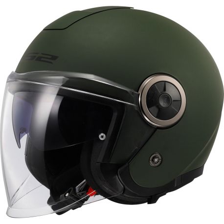 CASCO MOTO JET LS2 CLASSY VERDE MILITARE OPACO