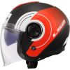 CASCO MOTO JET LS2 CLASSY DISKO NERO OPACO/ROSSO/BIANCO