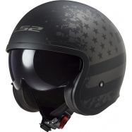 CASCO MOTO JET LS2 NERO OPACO FLAG