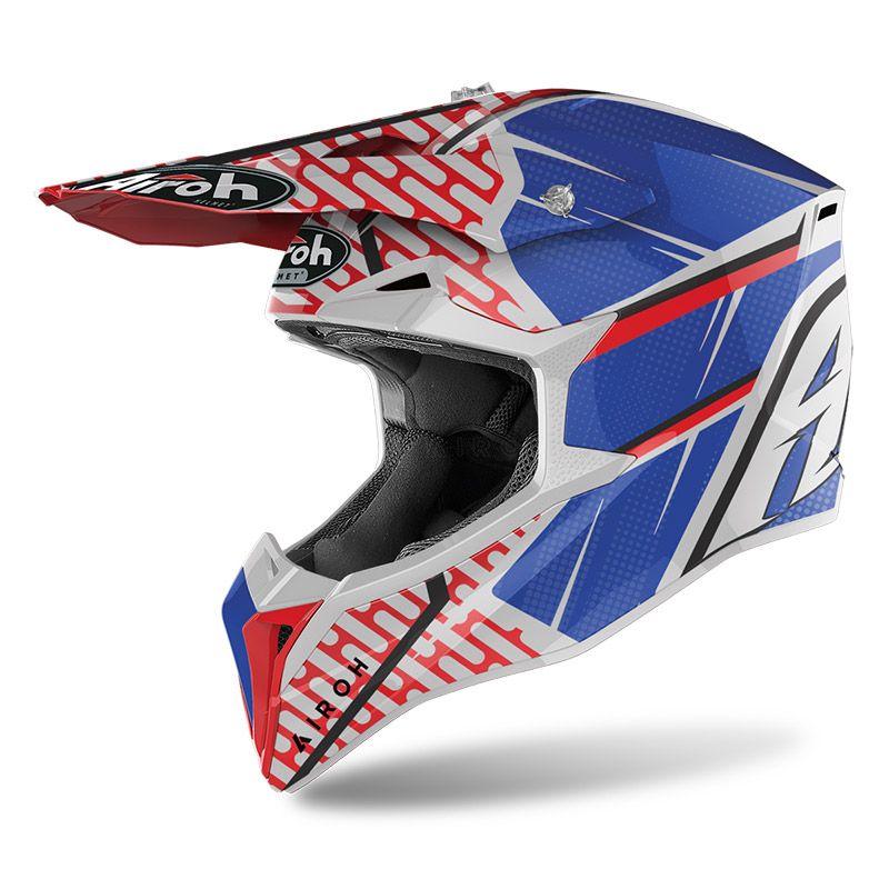 CASCO CROSS AIROH WRAAP BROKEN BIANCO ROSSO