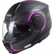 CASCO MODULARE LS2 SCOPE ARCH NERO OPACO/FUXIA