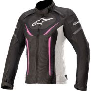 GIACCA MOTO DONNA ALPINESTARS STELLA T-JAWS V3 WP NERO/BIANCO/FUXIA