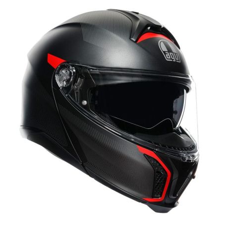 CASCO MOTO MODULARE AGV TOURMODULAR MULTI FREQUENCY GRIGIO OPACO/ROSSO