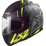 CASCO MOTO LS2 FF353 RAPID RAVEN NERO OPACO/ARGENTO/GIALLO