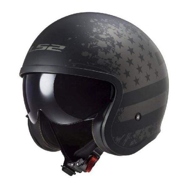 CASCO MOTO JET LS2 SPITFIRE II FLAG