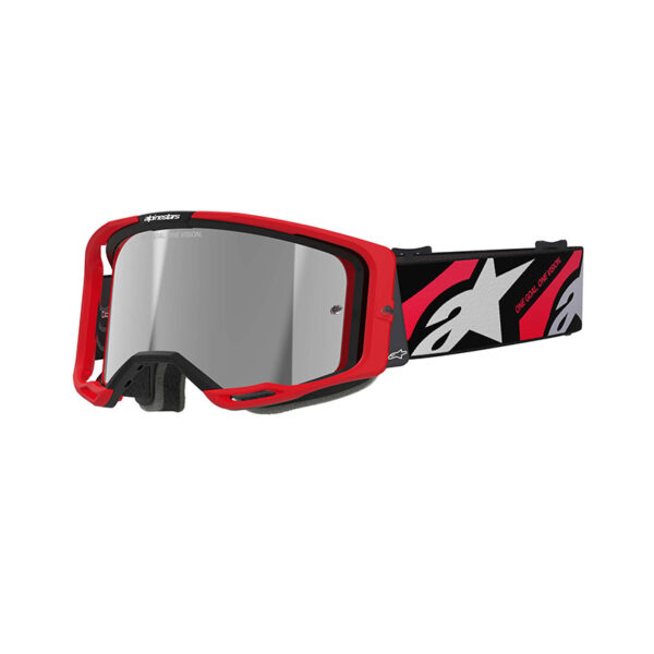 MASCHERA ALPINESTARS VISION 8 LUAR NERO/ROSSO LENTE SILVER