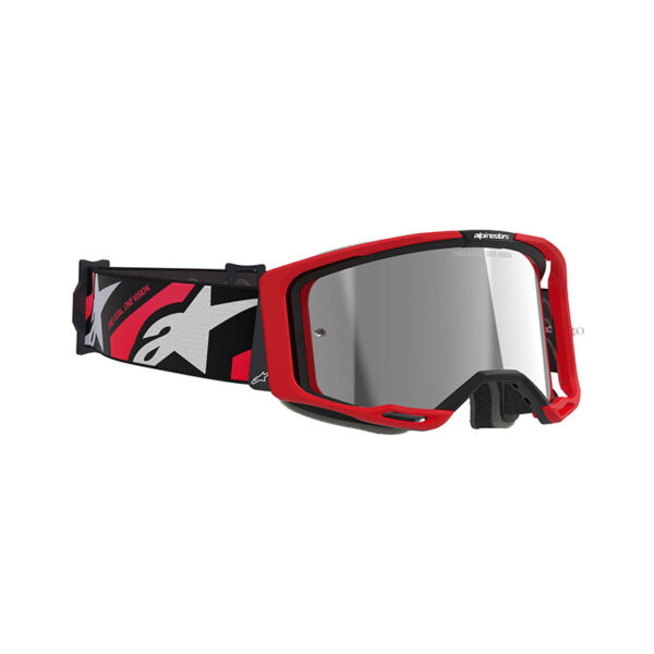 MASCHERA ALPINESTARS VISION 8 LUAR NERO/ROSSO LENTE SILVER - immagine 2