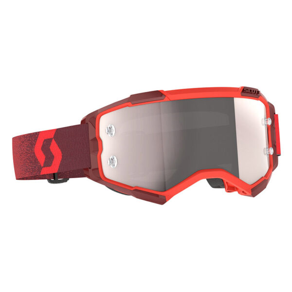 MASCHERA CROSS SCOTT FURY ROSSO LENTE CROMATA SILVER